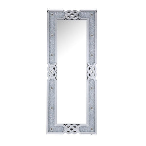 Noralie - 63" Rectangular Floor Mirror With Faux Diamonds - Mirrored