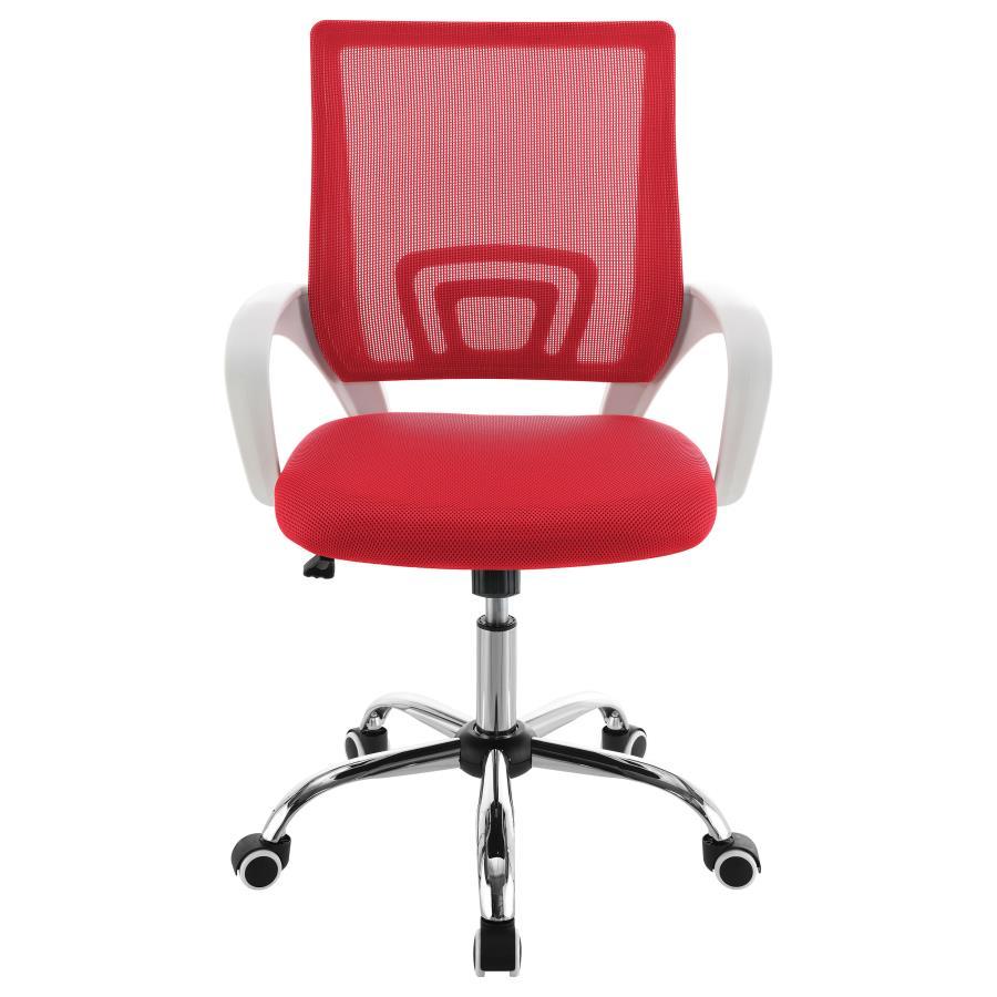 Felton - Upholstered Adjustable Home Office Desk Chair Red