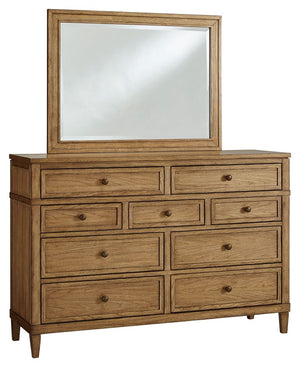 Sharlance - Dresser Light Brown Dresser & Mirror