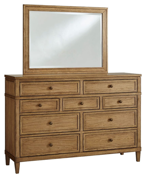 Sharlance - Dresser Light Brown Dresser & Mirror