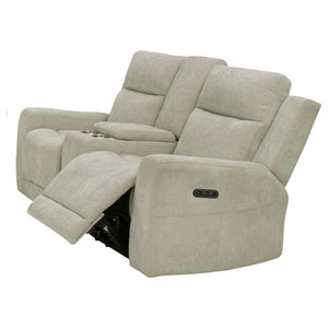 Kennett - Chenille Upholstered Power Reclining Loveseat - Ivory