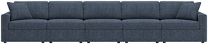 Modmax - Ink - Sectional Blue 5 Pc. Sectional With Laf Raf Corner Chairs And 3 Armless Chairs
