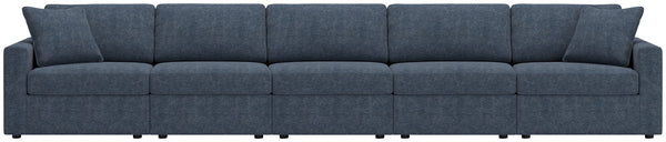 Modmax - Ink - Sectional Blue 5 Pc. Sectional With Laf Raf Corner Chairs And 3 Armless Chairs