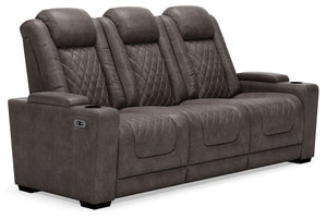 HyllMont - Gray - PWR REC Sofa with ADJ Headrest