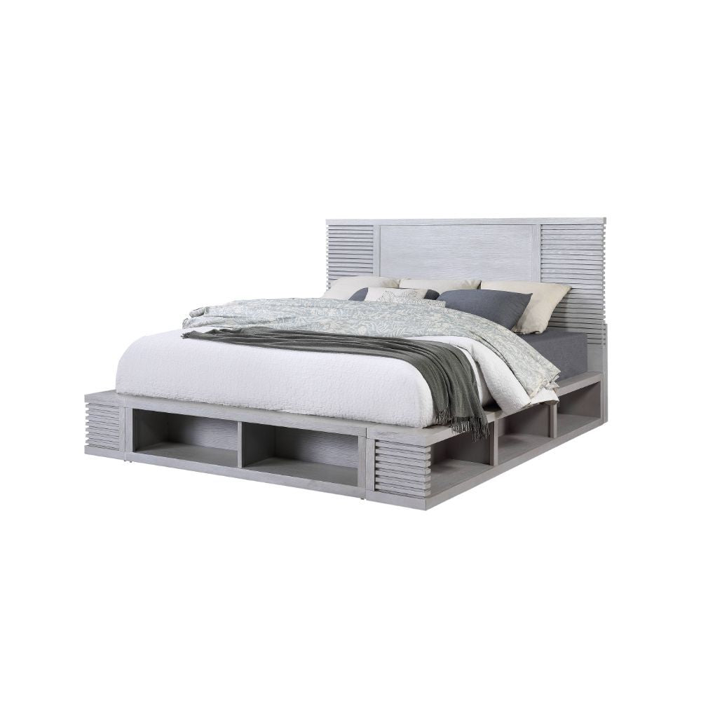 Aromas - Bed w/Storage White Oak Queen