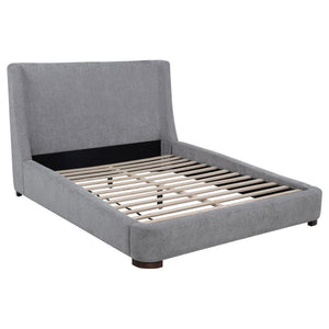 Rennes - Upholstered Wingback Platform Bed Gray