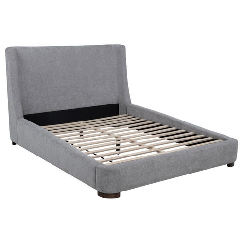 Rennes - Upholstered Wingback Platform Bed Gray