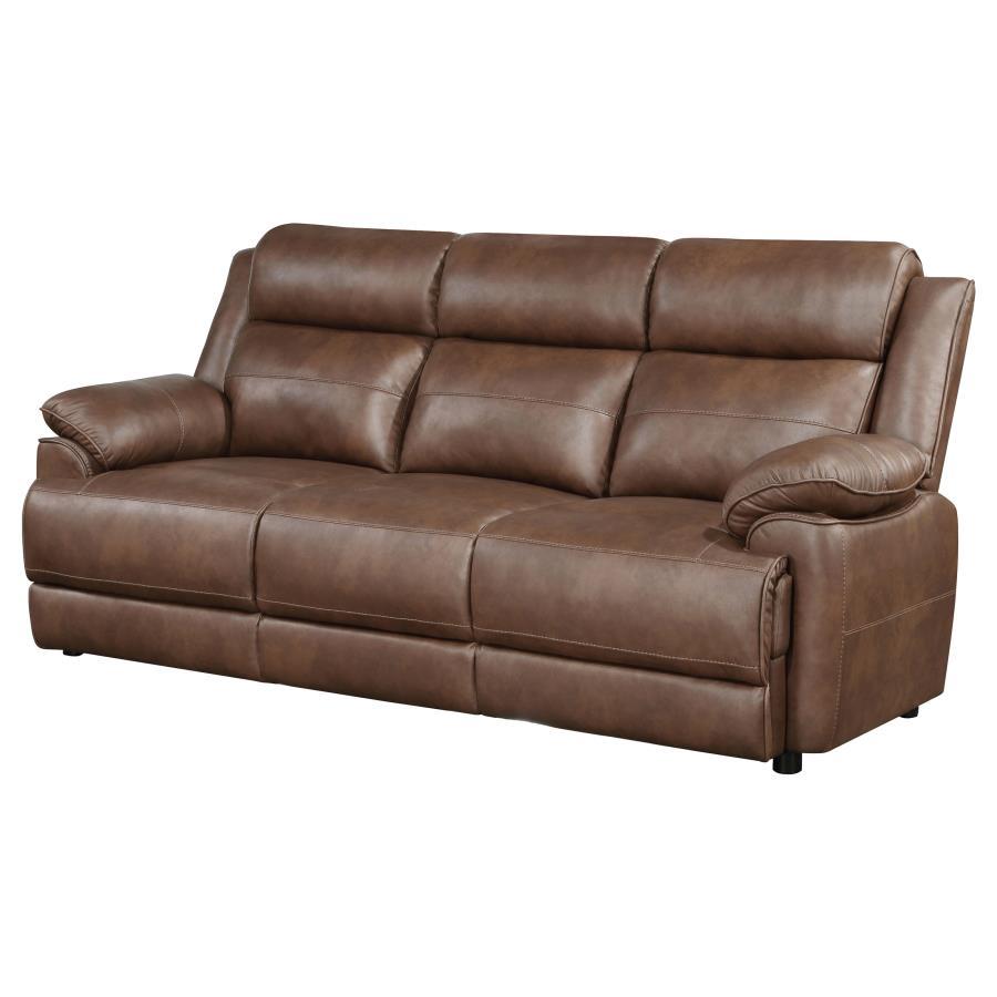 Ellington - Upholstered Padded Arm Sofa - Dark Brown