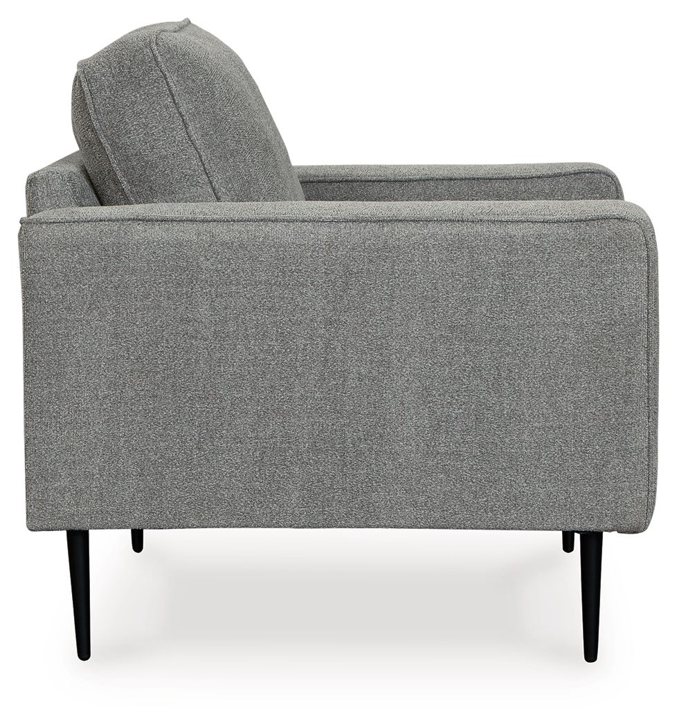 Hazela - Chair, Ottoman Dark Gray