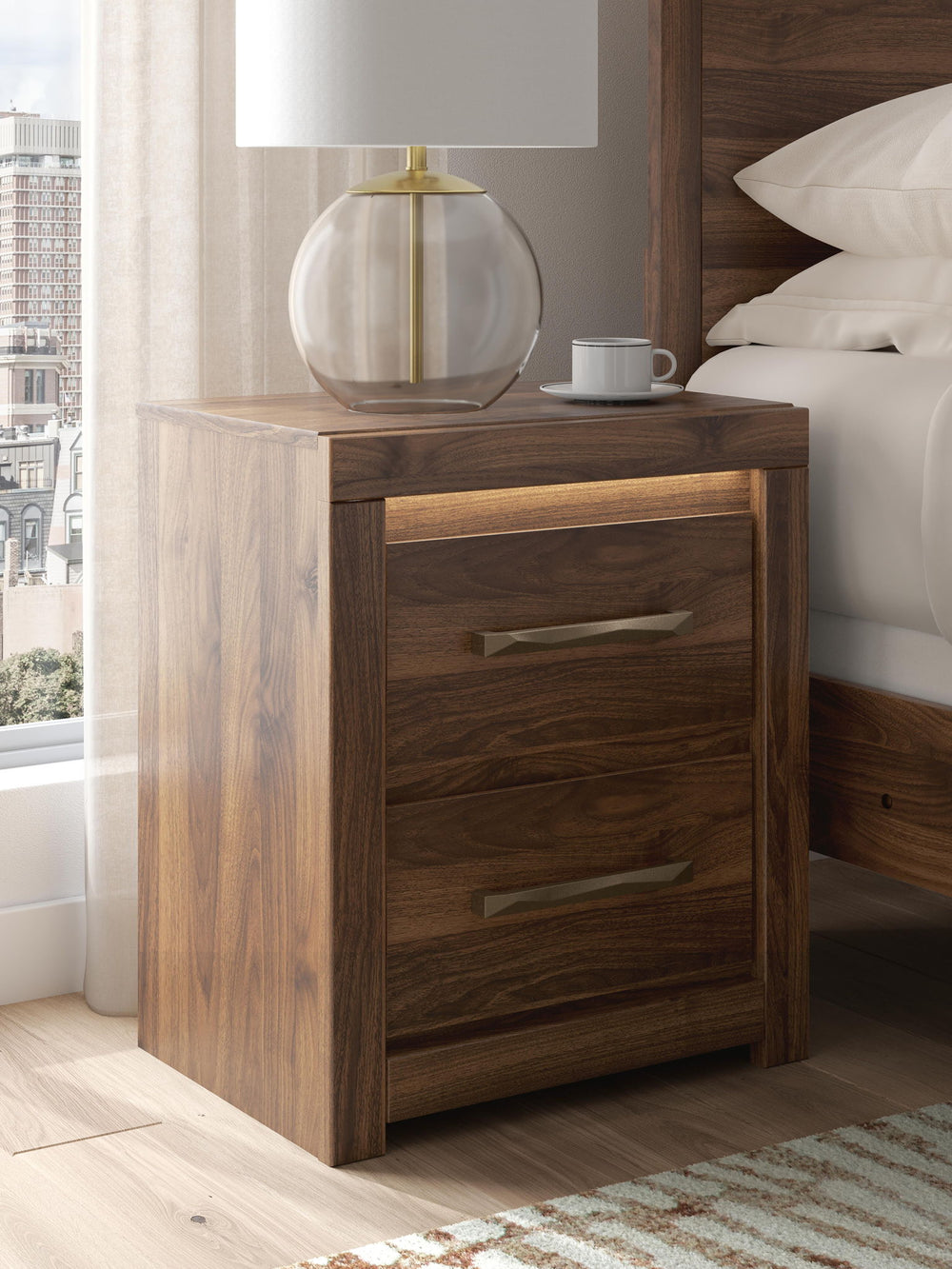 Janfyn - Two Drawer Night Stand - Brown
