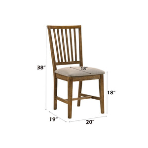 Wallace II - Side Chair (Set of 2) - Tan Linen & Weathered Oak