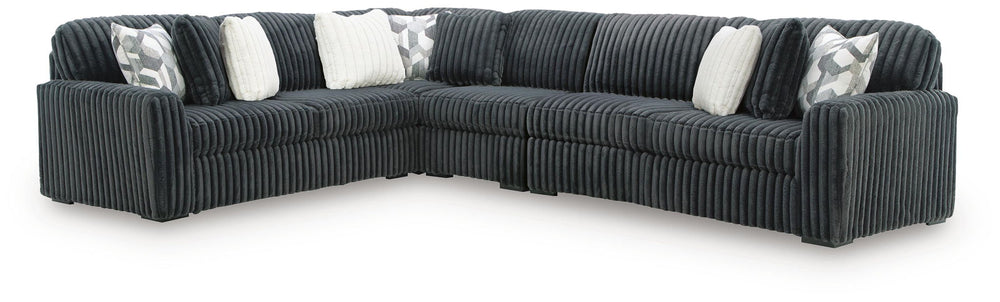 Midnight-Madness - Sectional Black 2 Pc. Left Arm Facing Corner Chaise Sectional Sofa