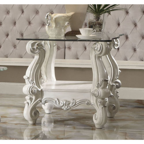 Versailles - Square End Table Bone White
