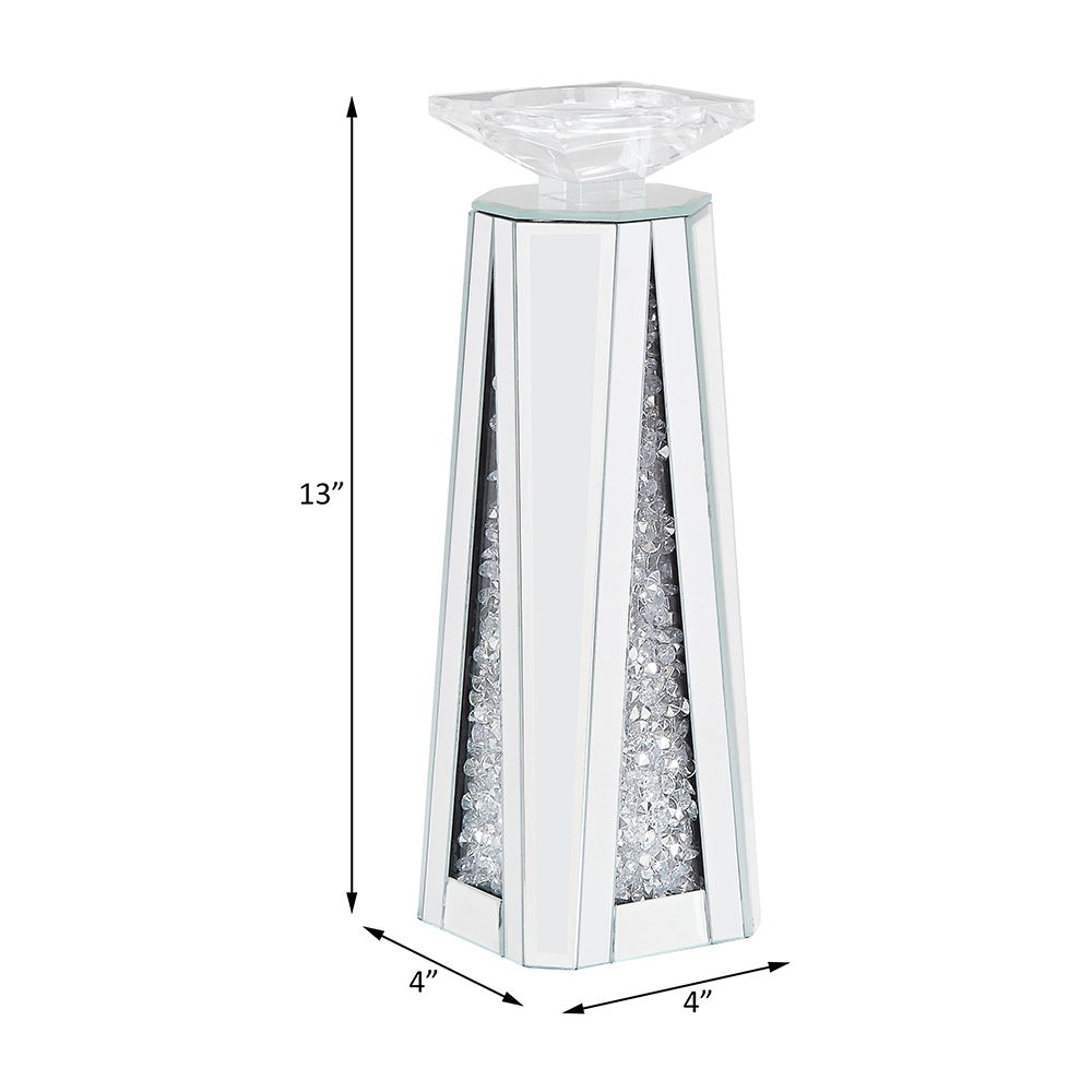 Nowles - Accent Candleholder Mirrored 4''W x 4''D x 13''H