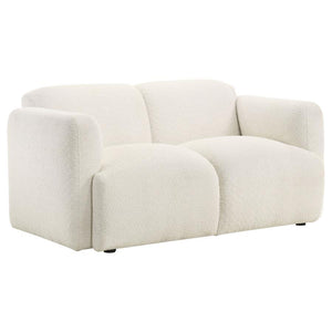 Dorset - Fabric Upholstered Round Track Arm Loveseat White