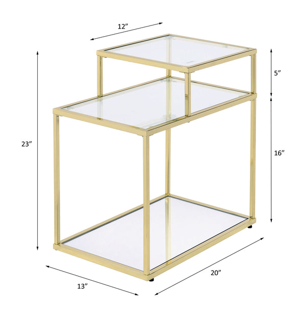 Uchenna - Accent Table - Clear Glass & Gold