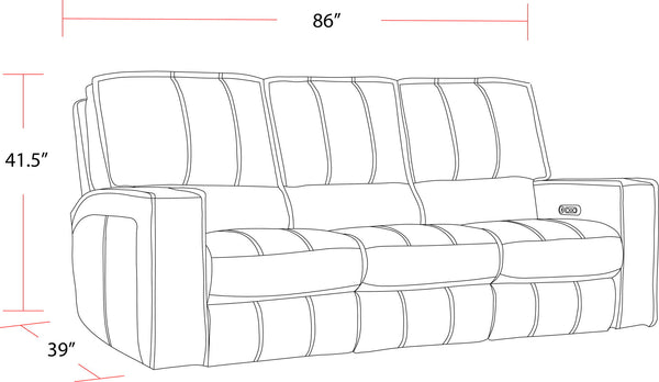 Rockford - Triple Power Reclining Reclining Sofa - Verona Saddle