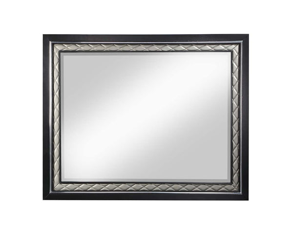 Nicola - Mirror - Silver Synthetic Leather & Black
