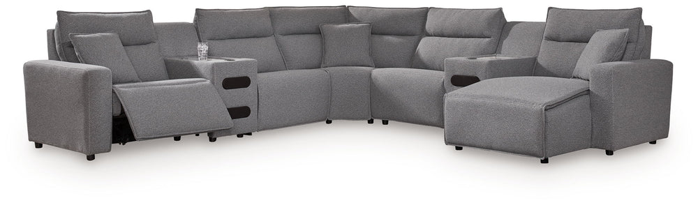 ModMax II - Salt And Pepper - Reclining Sectional Gray 3 Pc. Power Reclining Sectional