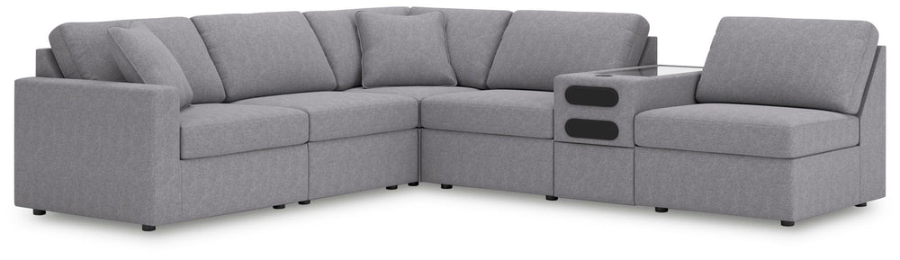 Modmax - Granite - Sectional Gray 2 Pc. Loveseat Sectional