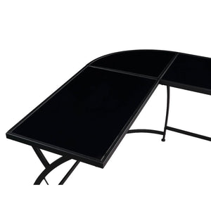 Janison - Writing Desk - Black Glass & Black