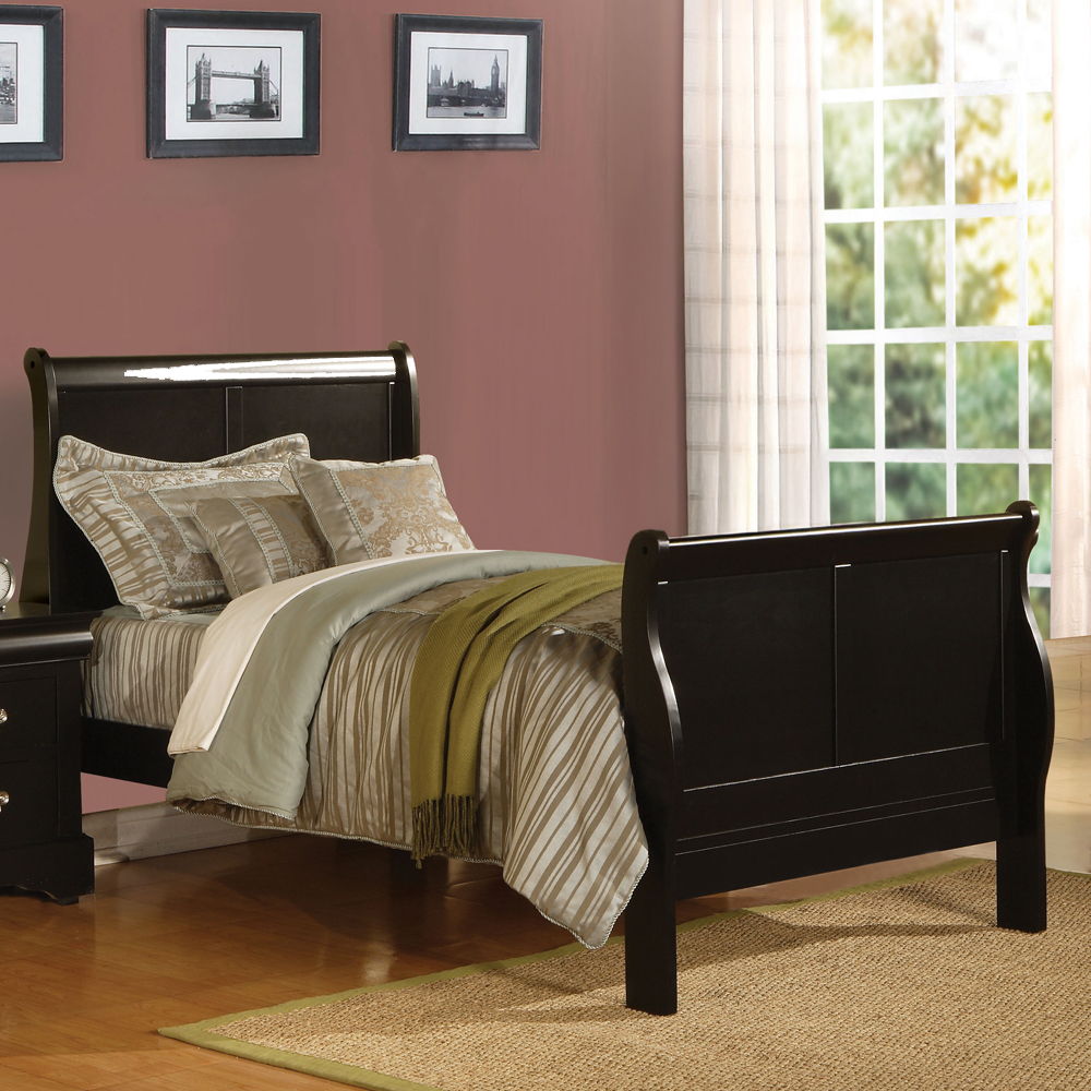 Louis Philippe III - Bed (FB 34"H) Black King