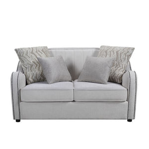 Mahler - Loveseat With 4 Pillows - Beige Linen