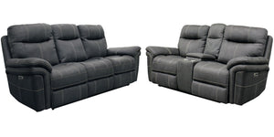 Mason - Power Reclining Sofa Set Charcoal 2 Pc. Sofa, Loveseat