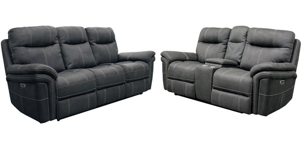 Mason - Power Reclining Sofa Set Charcoal 2 Pc. Sofa, Loveseat