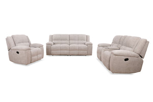 Buster - Manual Reclining Sofa Loveseat And Recliner - Opal Taupe