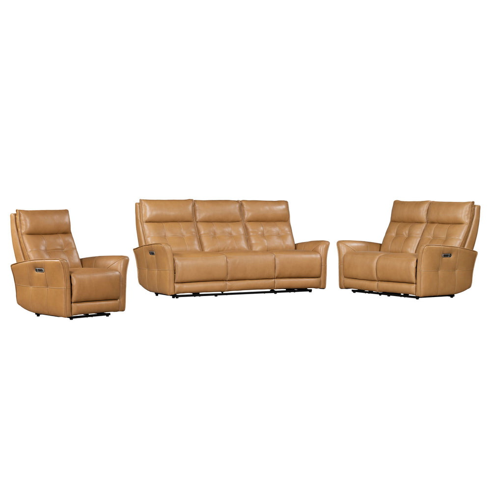Gershwin - Power Reclining Sofa Set Lucca Butterscotch 3 Pc. Sofa, 2 Recliners