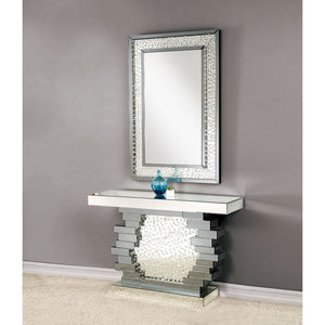 Nysa - 47" X 14" Console Table - Mirrored & Faux Crystals