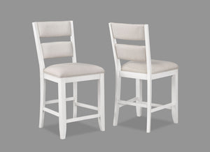 Wendy - Counter Height Chair (Set of 2) - White / Beige