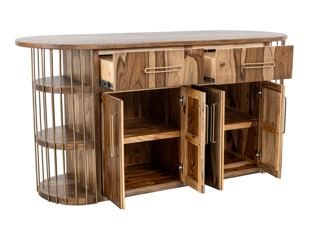 Balam - Kitchen Island With 2 Drawer & 4 Door - Light Brown