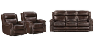 Hensley - Power Reclining Sofa Set Smooth Espresso 3 Pc. Sofa, 2 Recliners