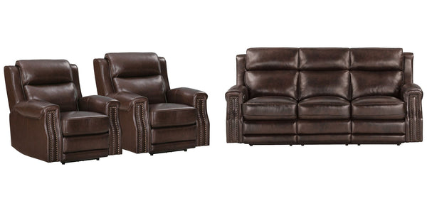 Hensley - Power Reclining Sofa Set Smooth Espresso 3 Pc. Sofa, 2 Recliners