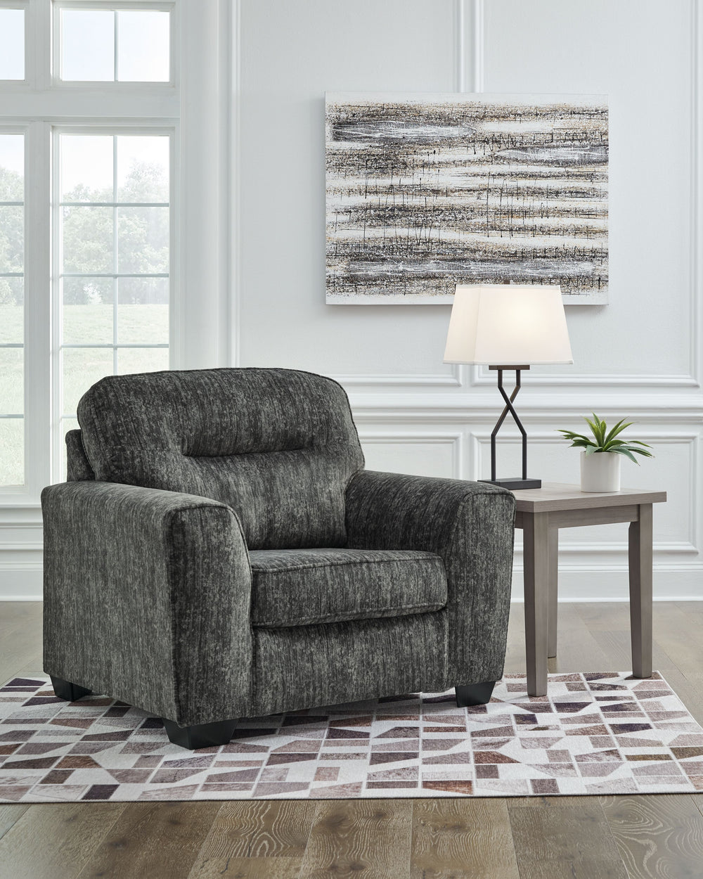 Lonoke - Chair And A Half, Ottoman Dark Gray