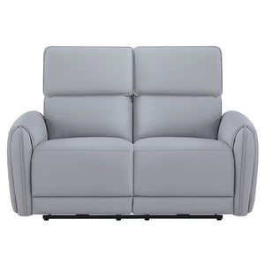 Jeromie - Power Motion Loveseat With USB Port - Gray Synthetic Leather
