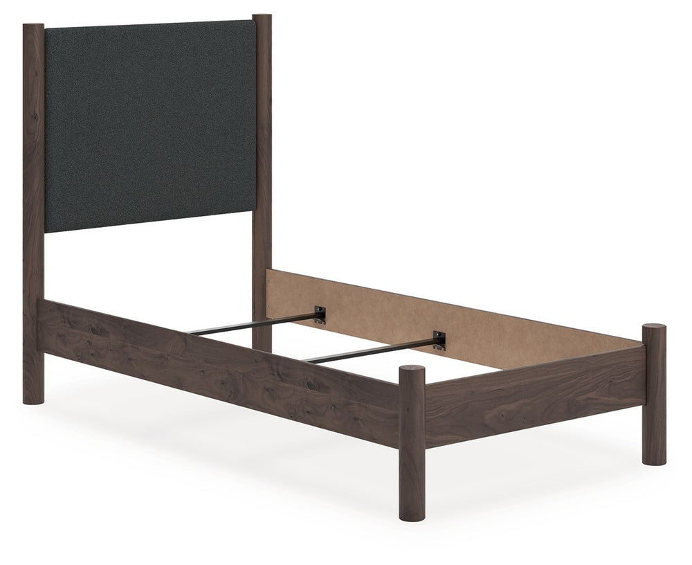 Pamytta - Upholstered Panel Bed Dark Brown