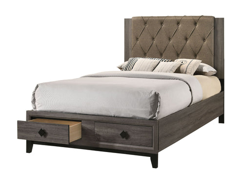 Avantika - Bed w/Storage Rustic Gray Oak