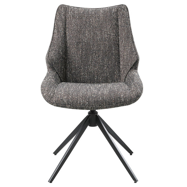 Malika - Side Chair With Swivel (Set of 2) - Brown Chenille