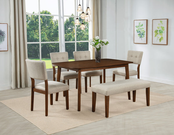 Gregory - 6 Piece Dining Room Set - Brown