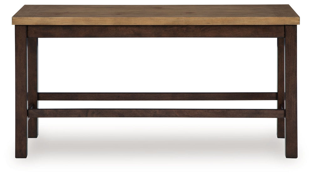 Rylandeen - Double Counter Height Bench - Light Brown / Dark Brown