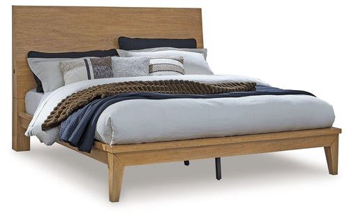 Sherbana - Panel Bed Light Brown