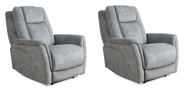 Linus - Power Zero Gravity Recliner Gray 2 Pieces