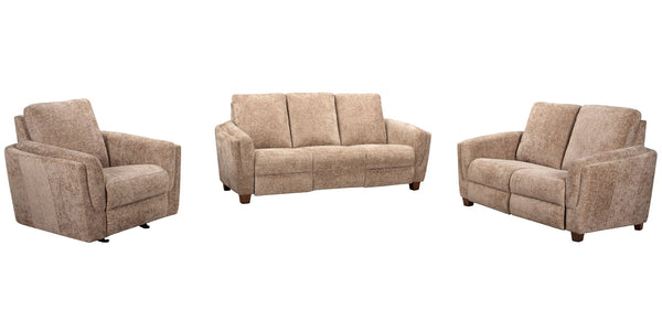 Morehead - Power Reclining Sofa Set Light Brown 3 Pc. Sofa, Loveseat, Recliner
