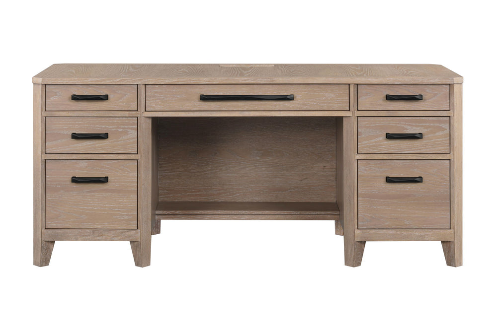 Breckenridge - 68" Executive Desk - Medium Brown