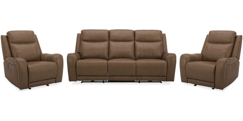 Haywood - Power Reclining Sofa Set Butternut 3 Pc. Sofa, 2 Recliners