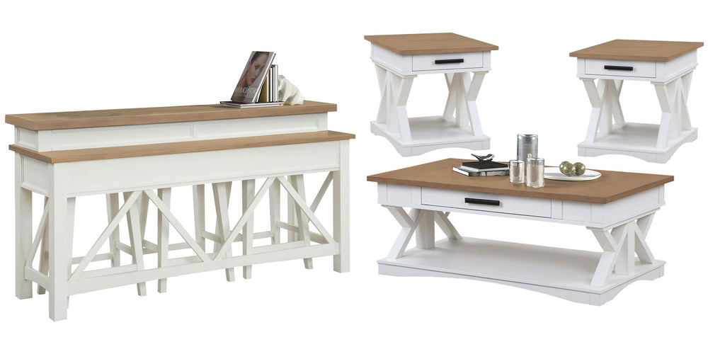 Americana Modern - Cocktail Table Set Cotton 3 Pc. Cocktail Table. 2 End Tables