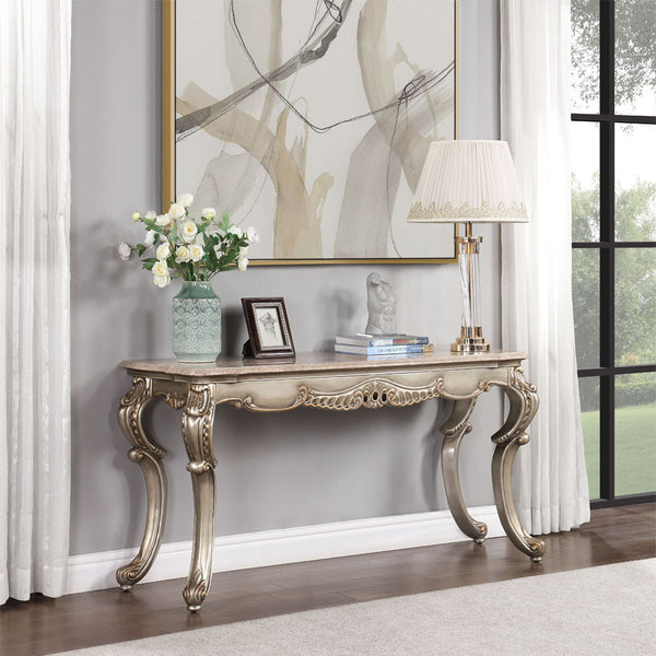 Miliani - Table With Marble Top Pearl Silver Sofa Tables